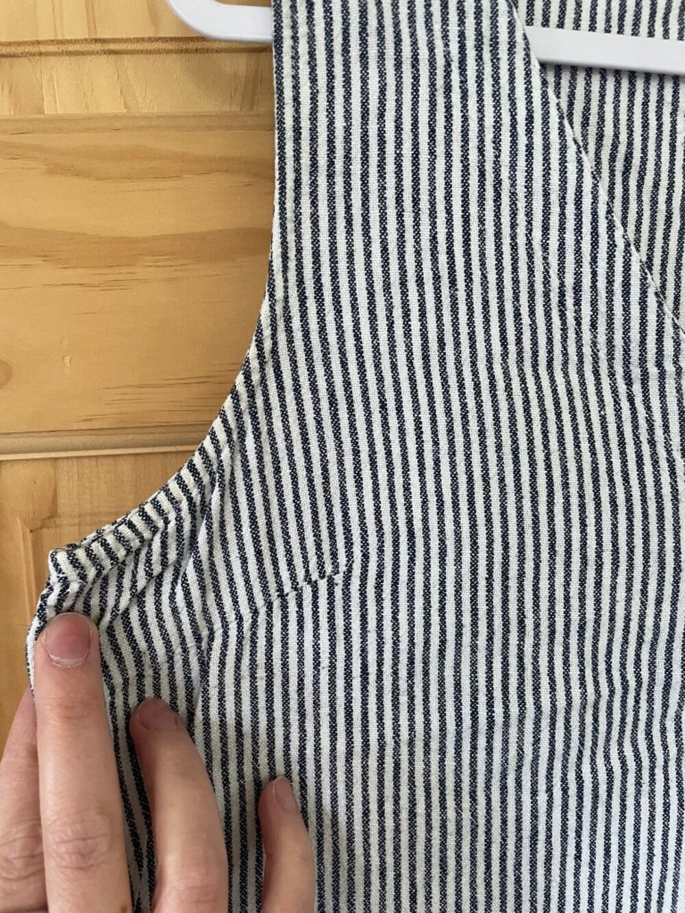 Gap Linen-Blend Sleeveless Striped Shirt Dress - Women's Sz M - Blue and White - Picture 9 of 12